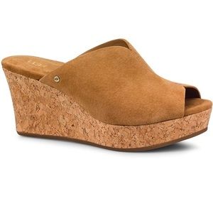 NIB Ugg Australia Dominique Suede Wedge Sandals